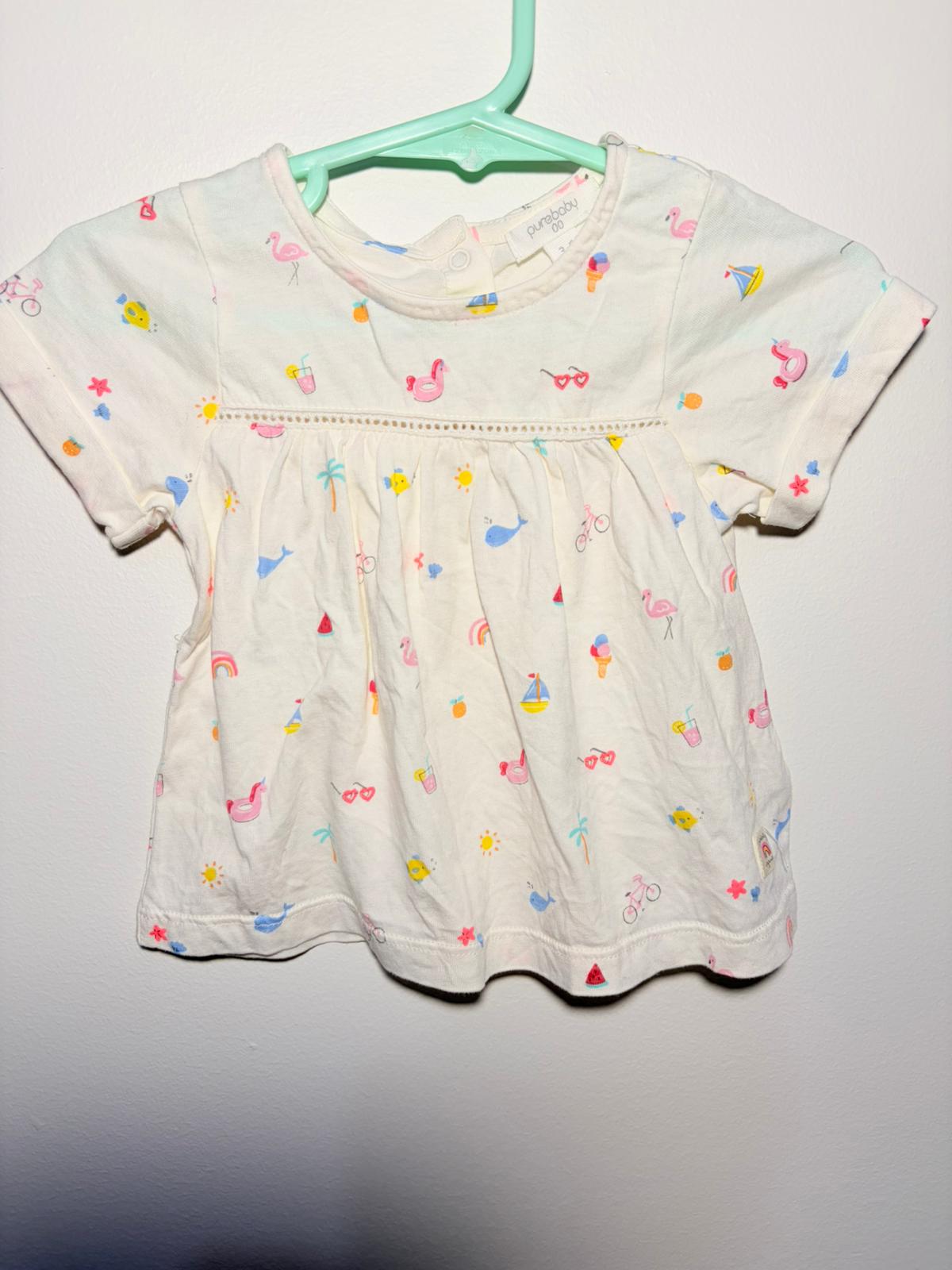 00 Purebaby summer motif print top.