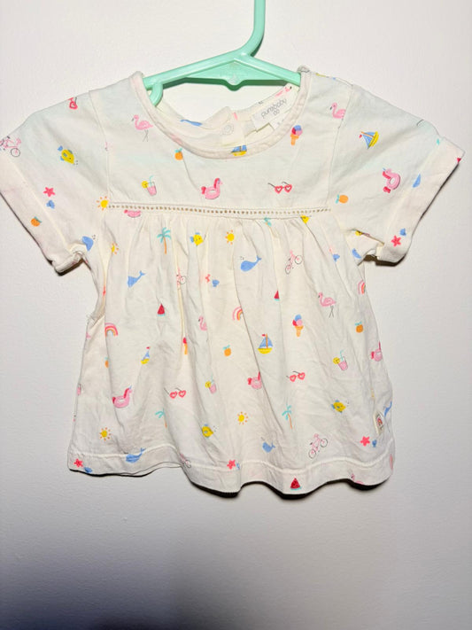00 Purebaby summer motif print top.