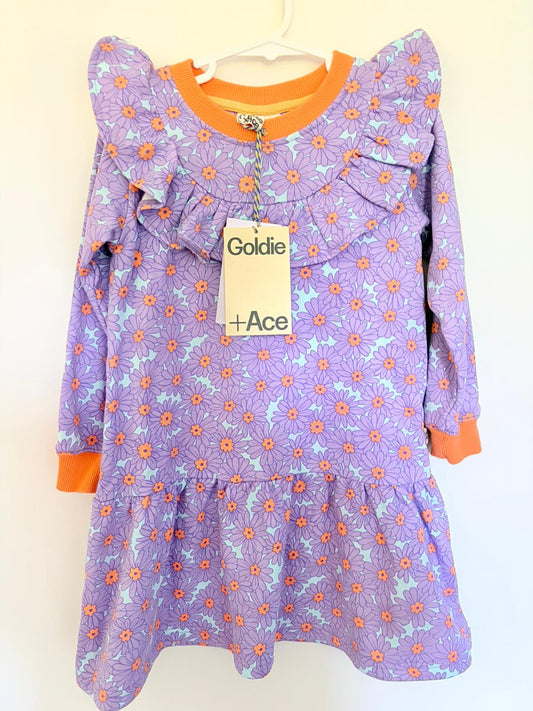 Size 3 (New with tags) Goldie & Ace purple flower winter dress.
