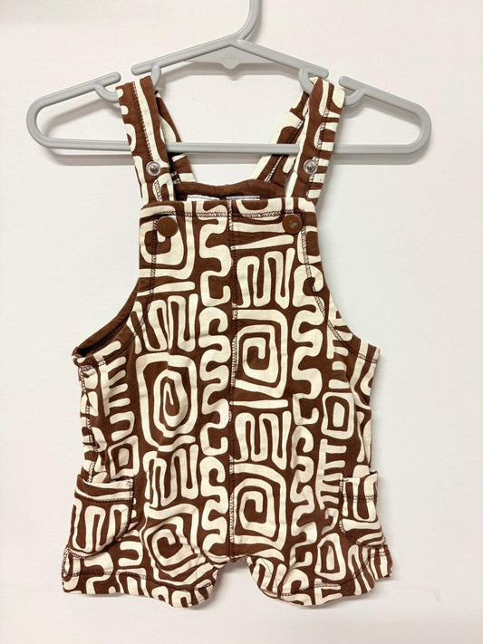 00 Baby Berry Aztec print overall.