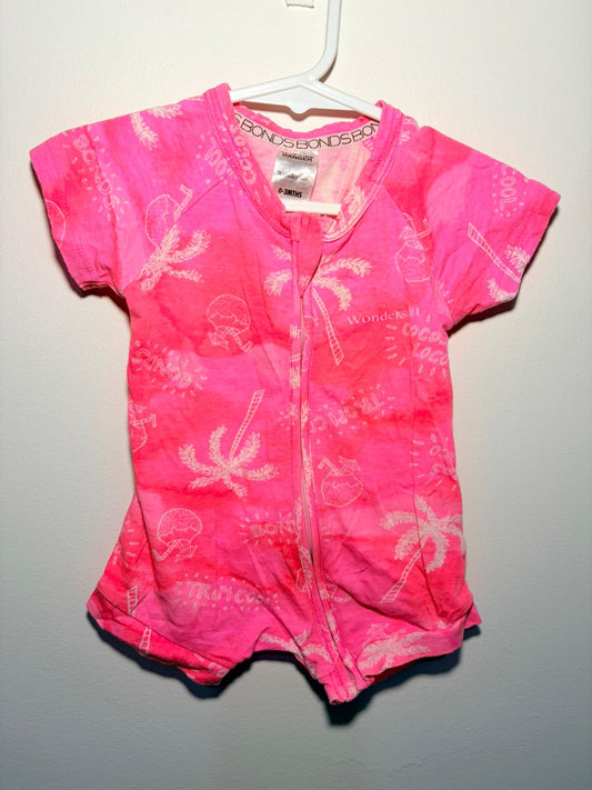000 Bonds fluro pink palm tree summer wondersuit.