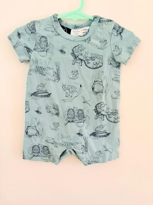 Size 000  May & Gibbs printed romper.