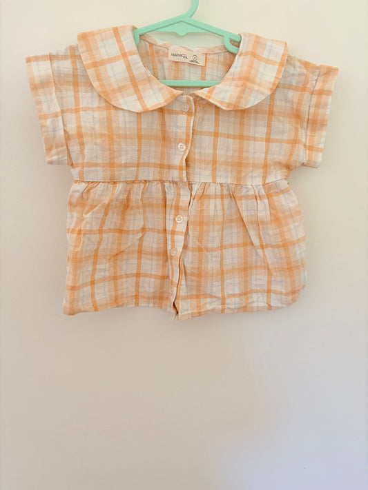 Size 3 Miann & Co. cotton check blouse.