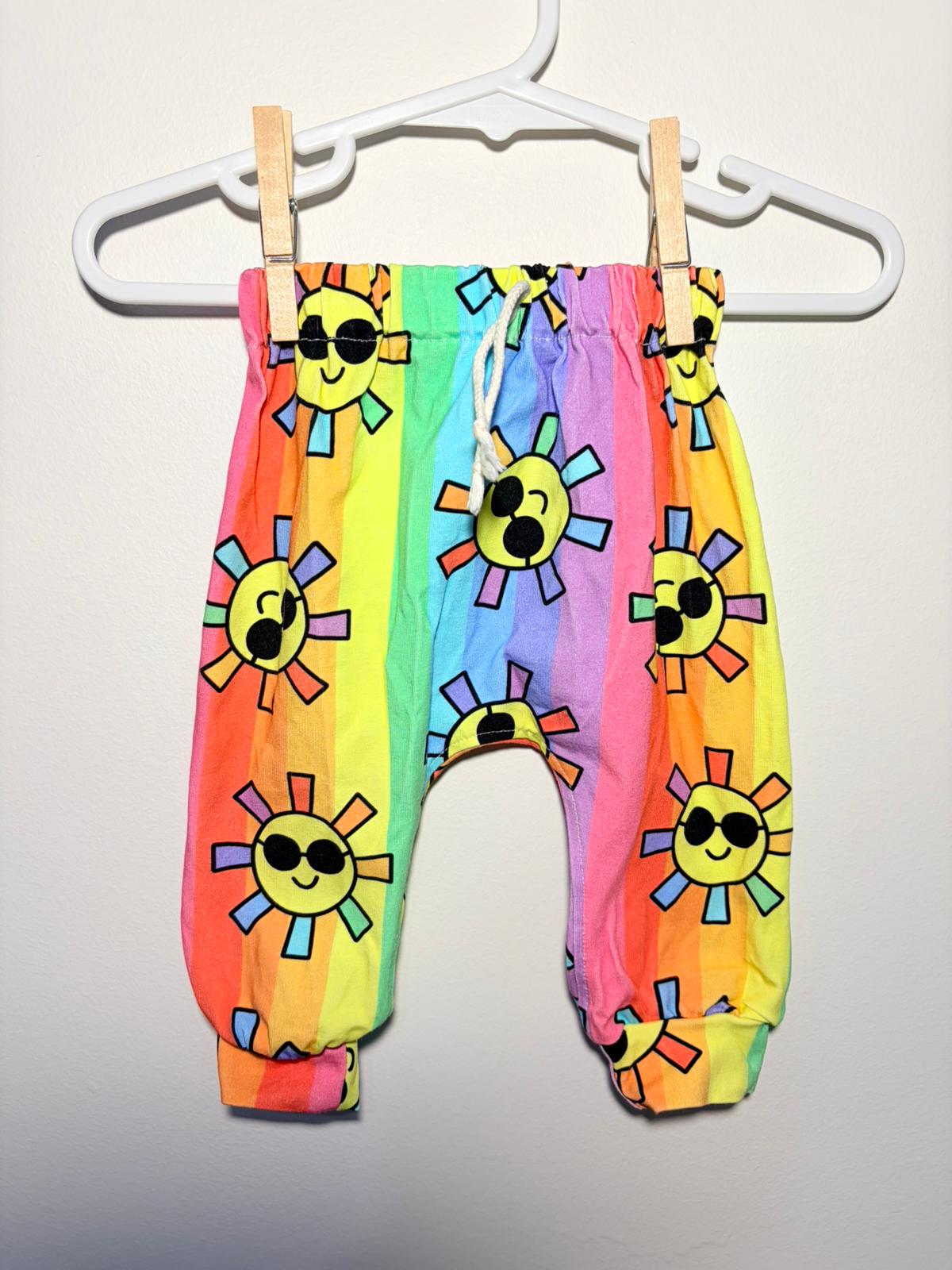 000 Handmade rainbow pants.