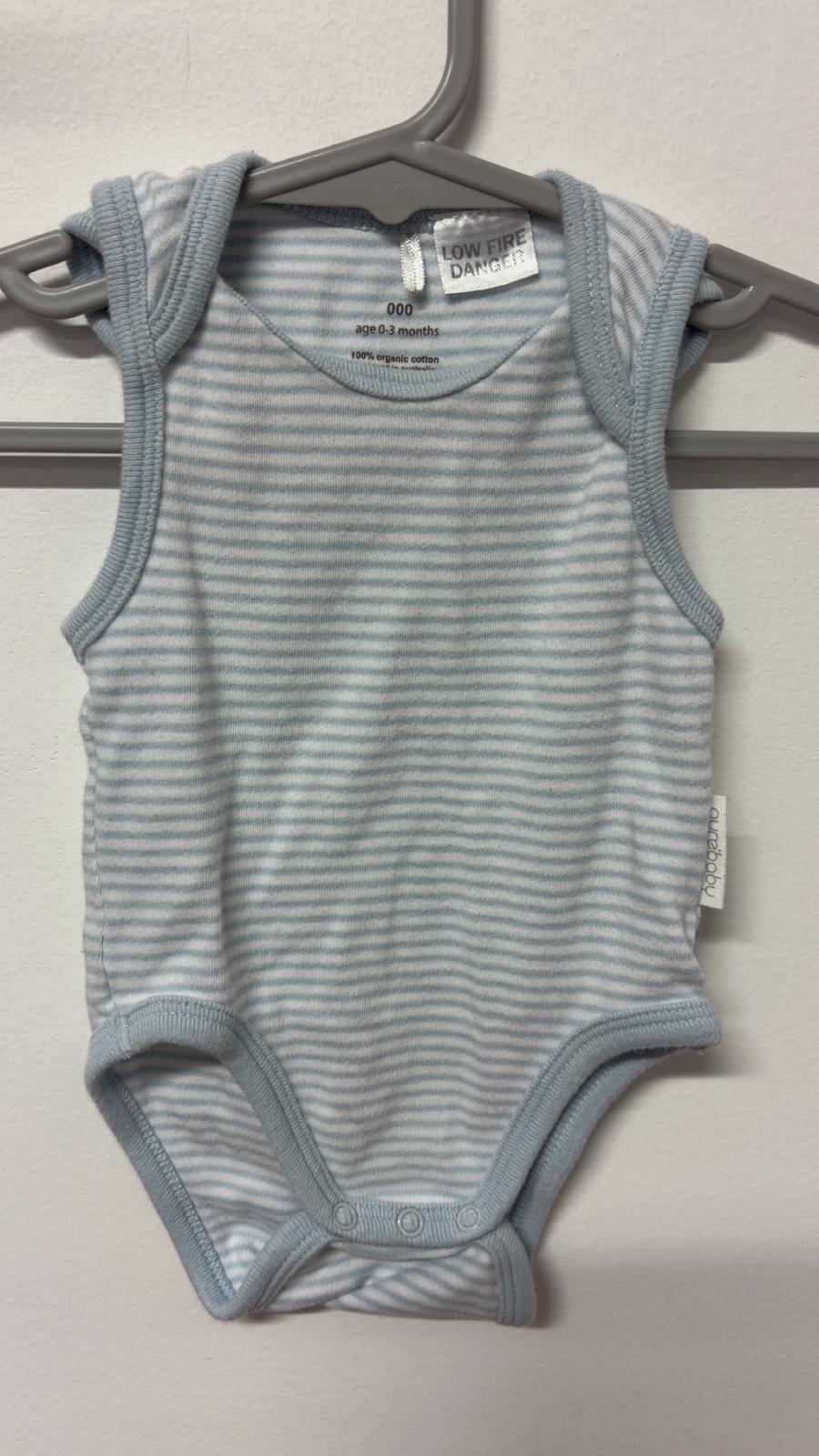 000 pure baby bodysuit grey stripes