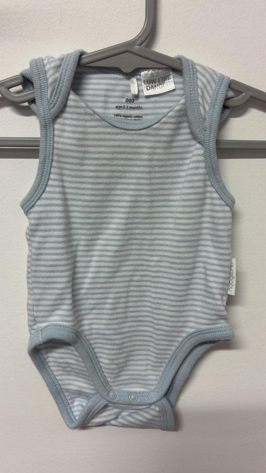 000 pure baby bodysuit grey stripes