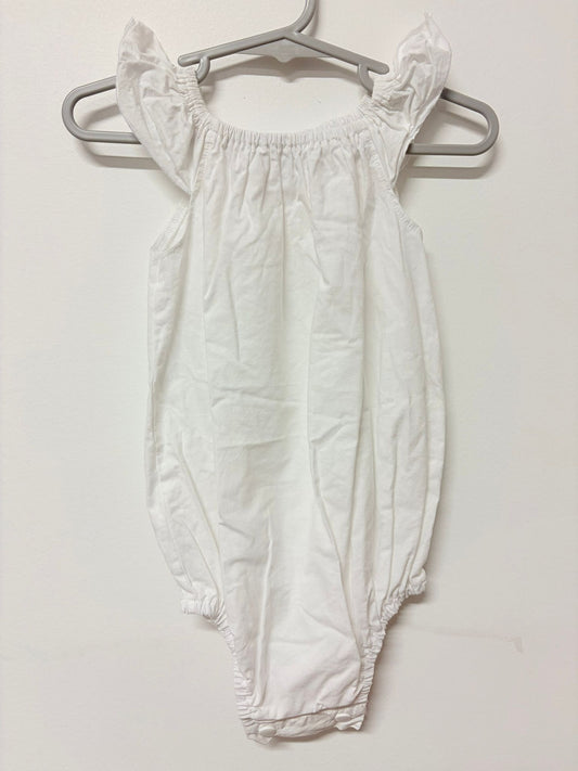 Size 1 Millie Moo white cotton romper.