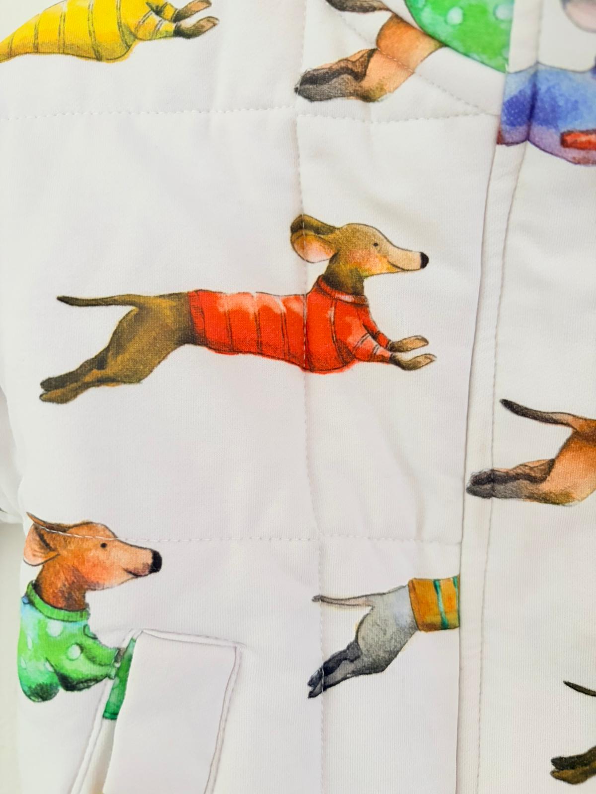 Size 3 cheeky chickadee dachshund print jacket.