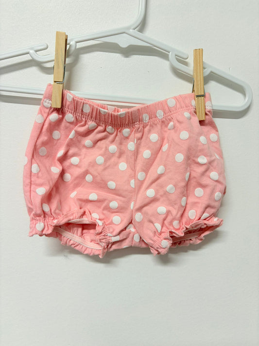 Size 000 Carters pink polkadot shorts.