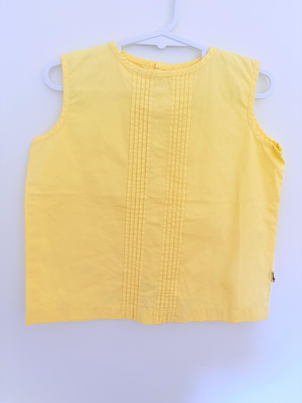Size 4 Lacy Lane yellow sleeveless cotton top.
