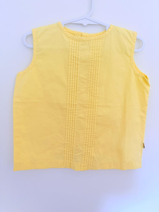 Size 4 Lacy Lane yellow sleeveless cotton top.
