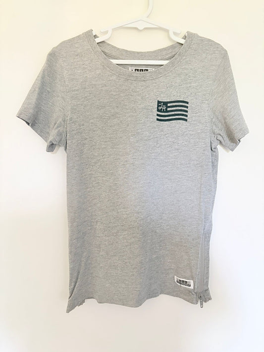 Size 4 Lil homme grey logo t-shirt.