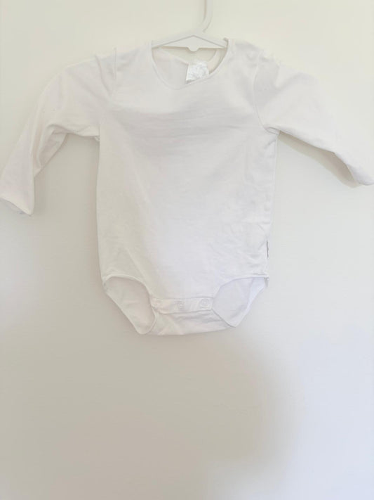 00 Bonds white long sleeve bodysuit.