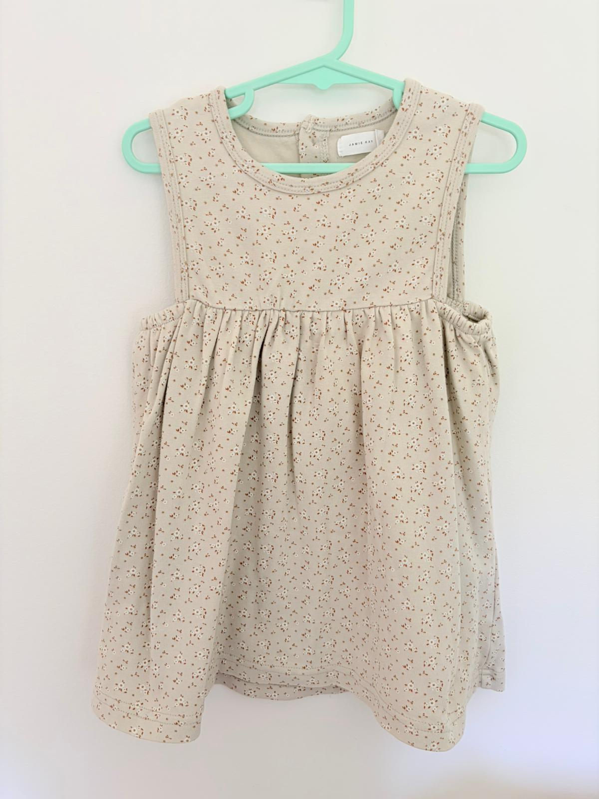 Size 2 Jamie Kay small floral print oatmeal dress.