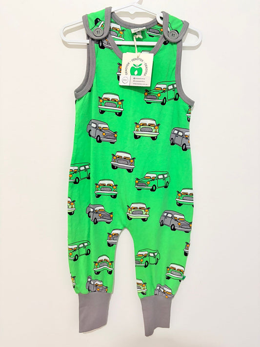 Size 0 (New with tags) SMAFOLK danish design green car print onesie.