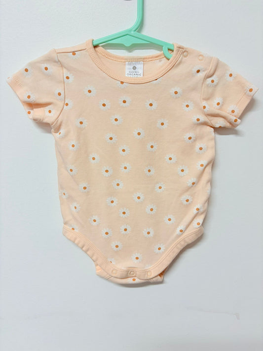 Size 0 Target peach daisy print bodysuit.
