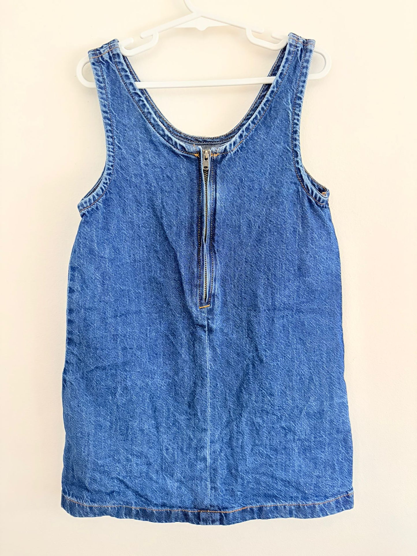 Size 5 Cotton on kids navy denim zip up dress.