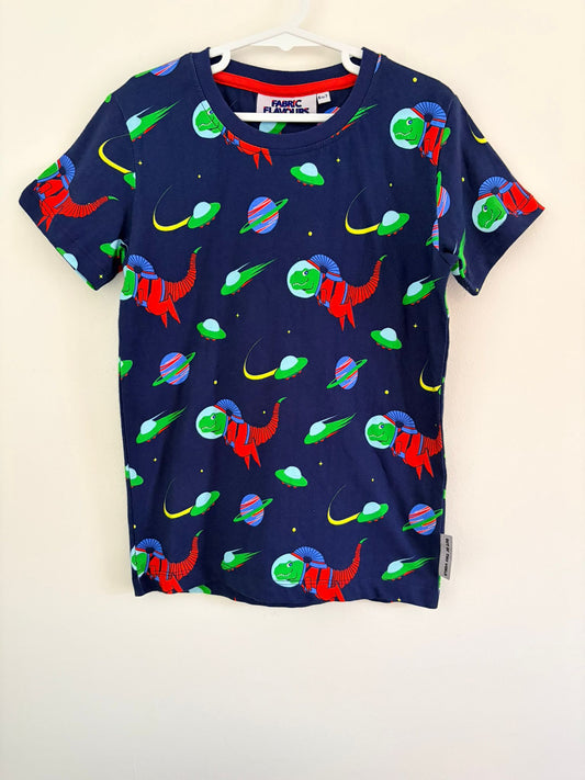 Size 6 Fabric Flavours dinosaur astronaut print T-shirt.