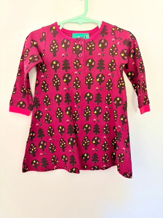 Size 1 Little green radicals maroon /black tree long sleeve dress.