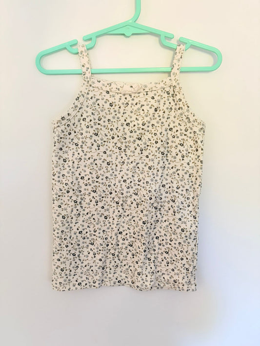 Size 4 Jaimie Kay cream vest with blue floral print.