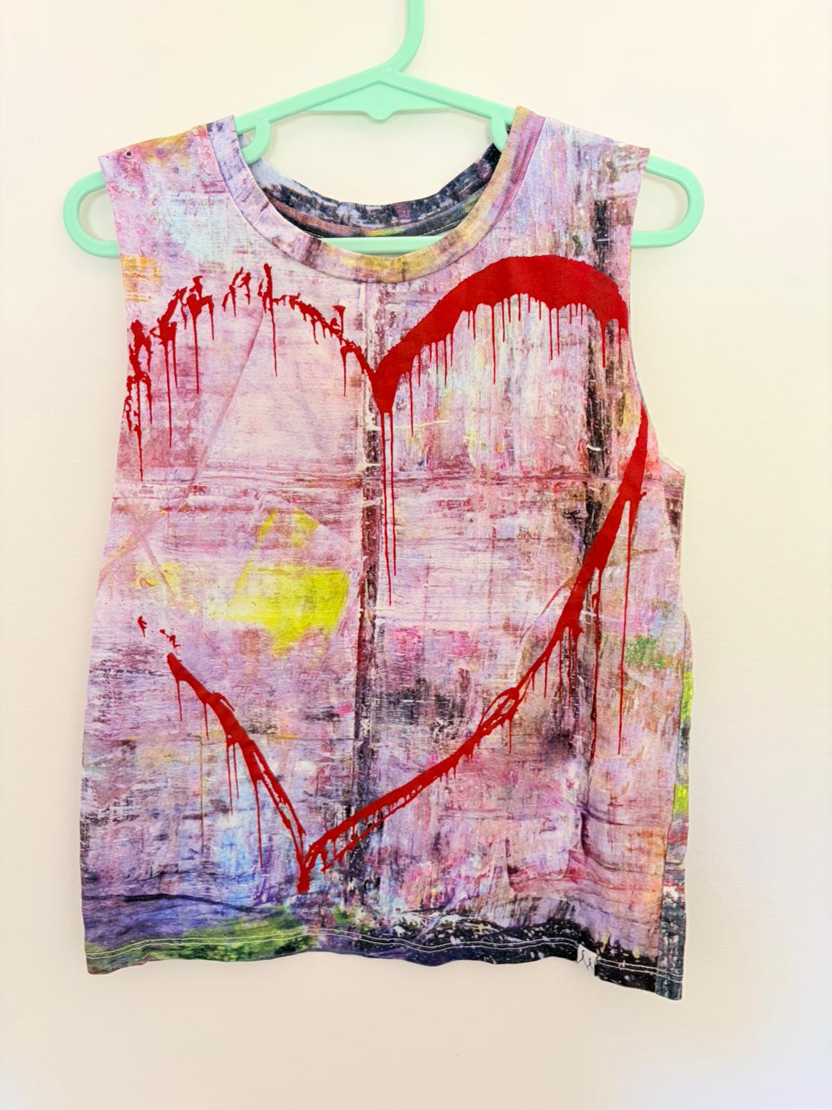 Size 3 Children of the tribe heart printed vest/t shirt.