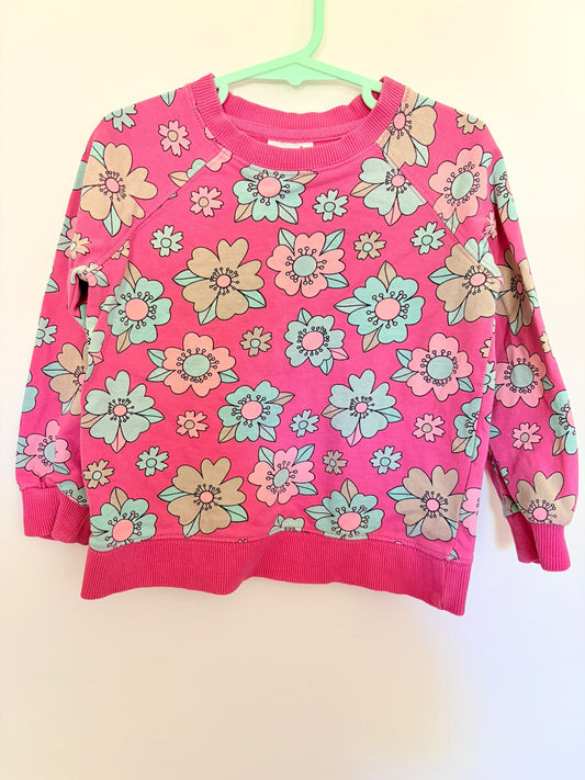 Size 4 Seed jumper pink bold floral print.