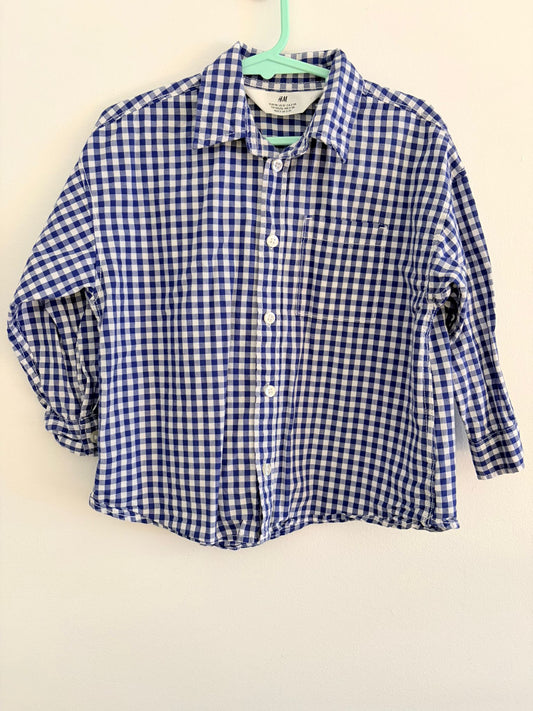 Size 2 H&M blue/white check shirt.