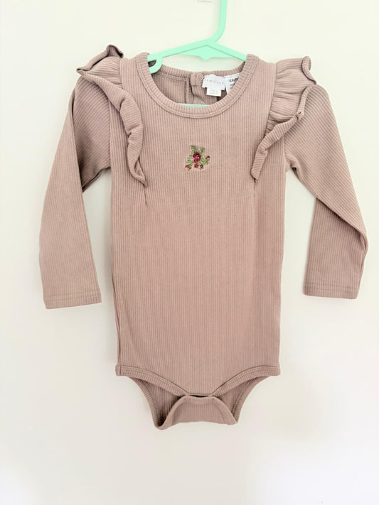 Size 2 Jamie Kay bodysuit embroidered floral motif.