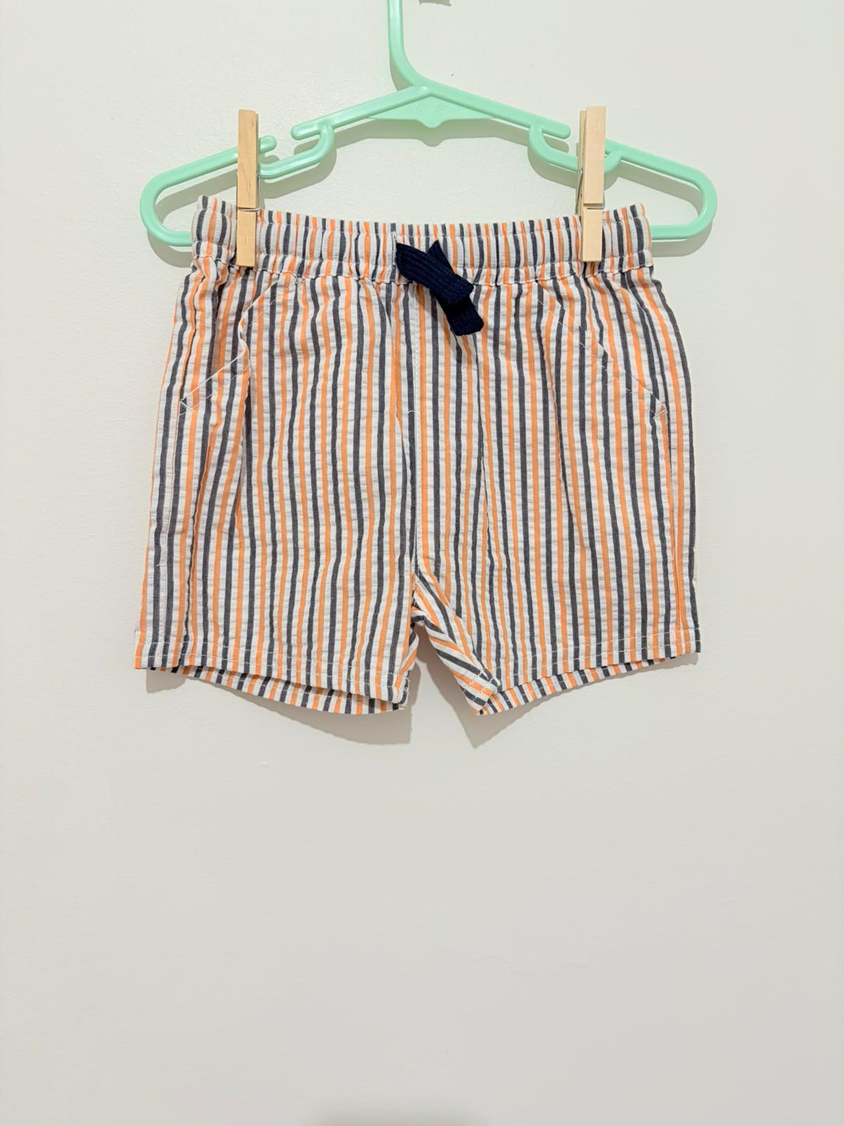 Size 1 Dymples blue/orange stripe shorts.