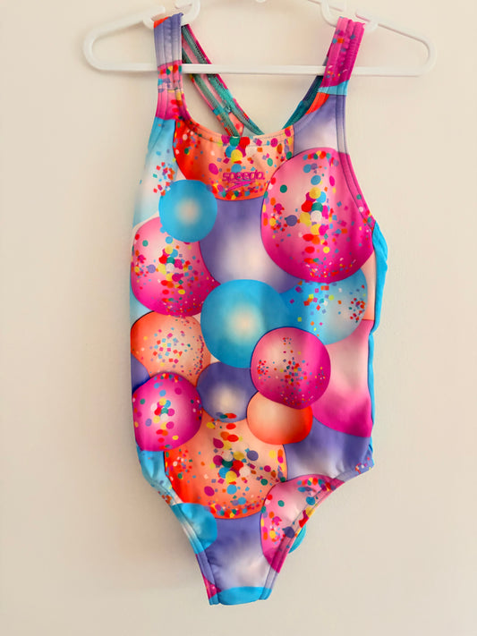 Size 6 speedo swimsuit bubble print.