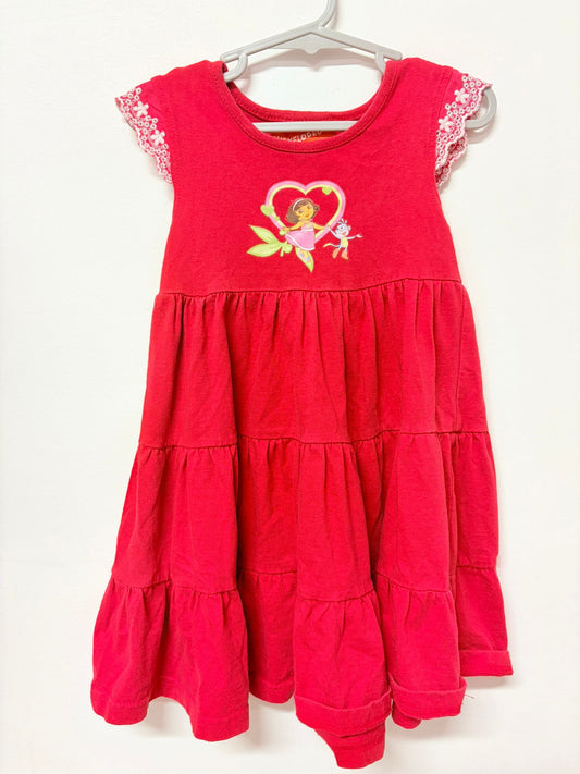 Size 4 Dora the explorer vintage Nickelodeon red dress.