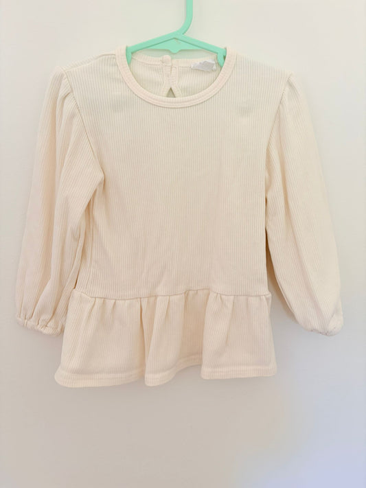 Size 5 Jamie Kay cream long sleeve ribbed top.