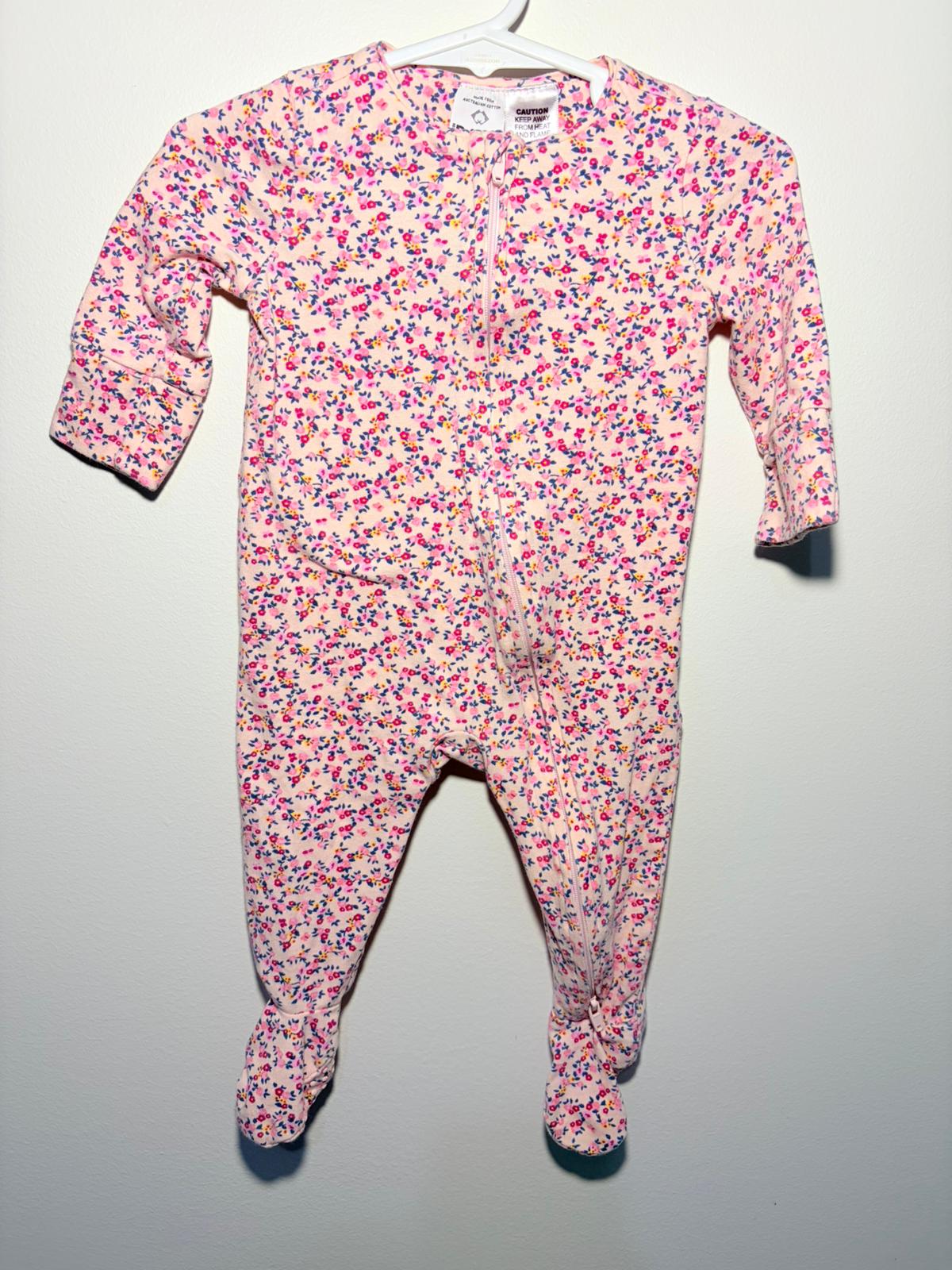 00 Cotton on pink floral onesie.