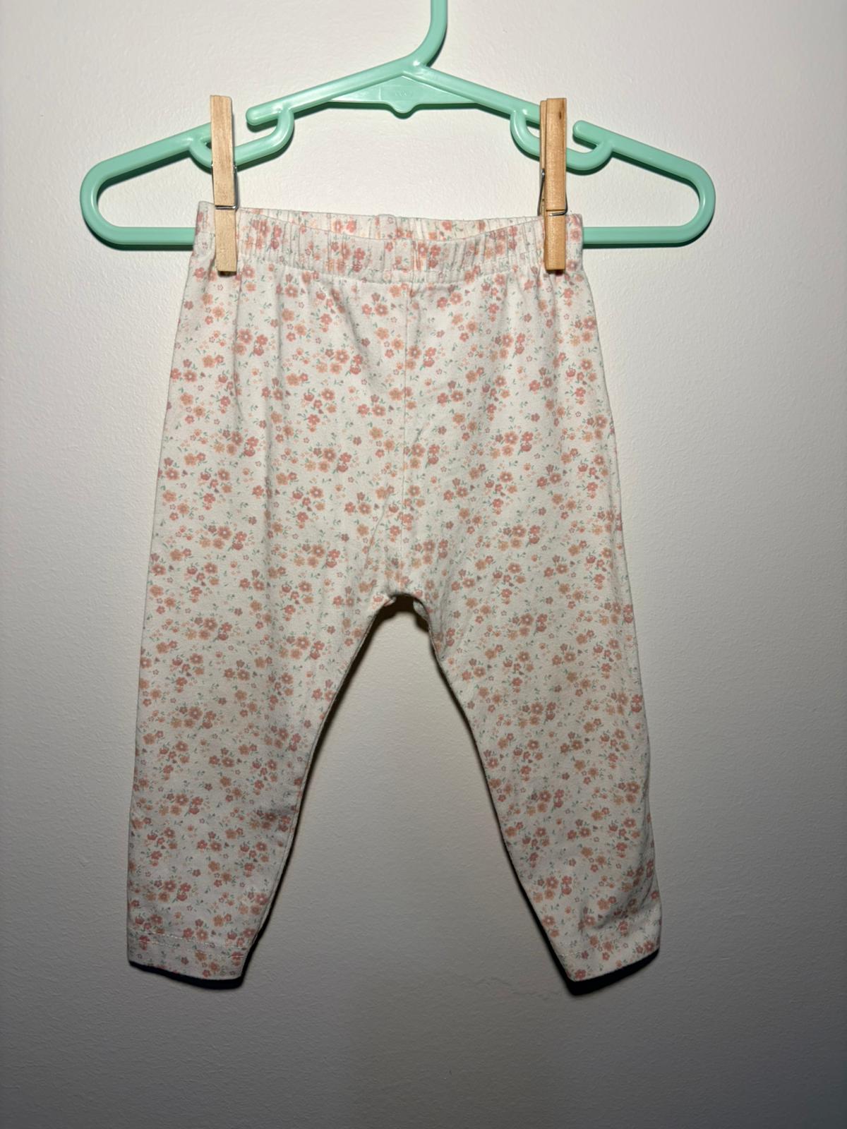 00 Jaime Kay white/pink floral print leggings .