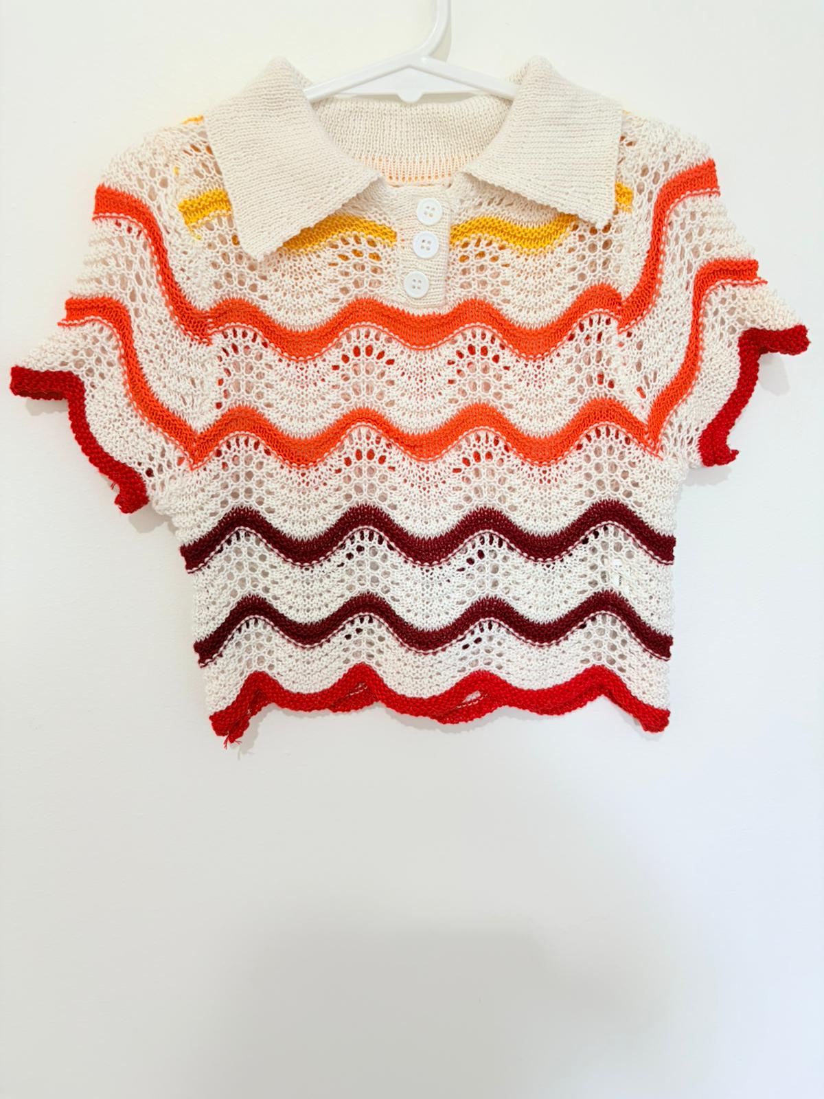 Size 3 (No label) Crochet wave suit.