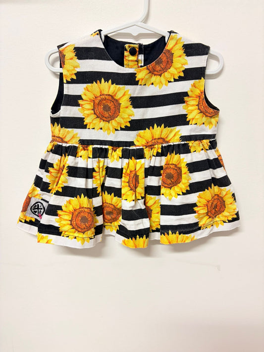 Size 1 Thick cotton handmade sunflower dress.