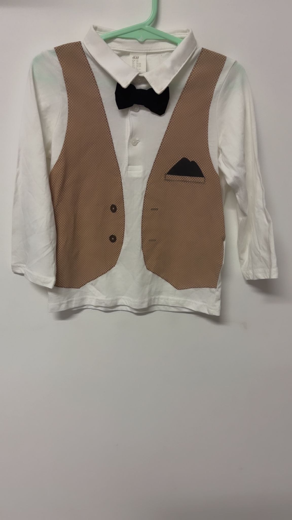 Size 2 H&M waistcoat & tie long sleeve top.