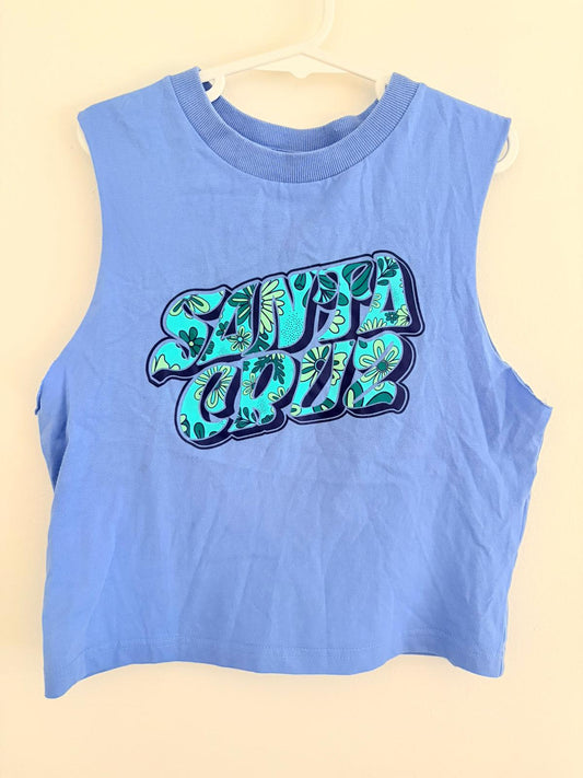 Size 8 Santa Cruz blue no sleeve T-shirt.