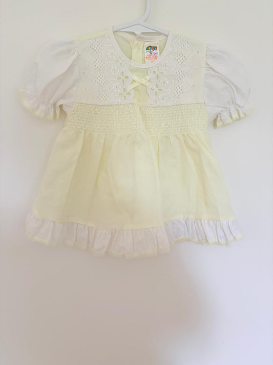 Size 1 Variety yellow & white cotton dress.