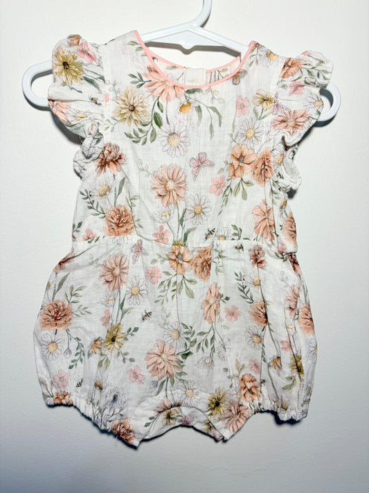 00 Bebe cotton romper floral print.
