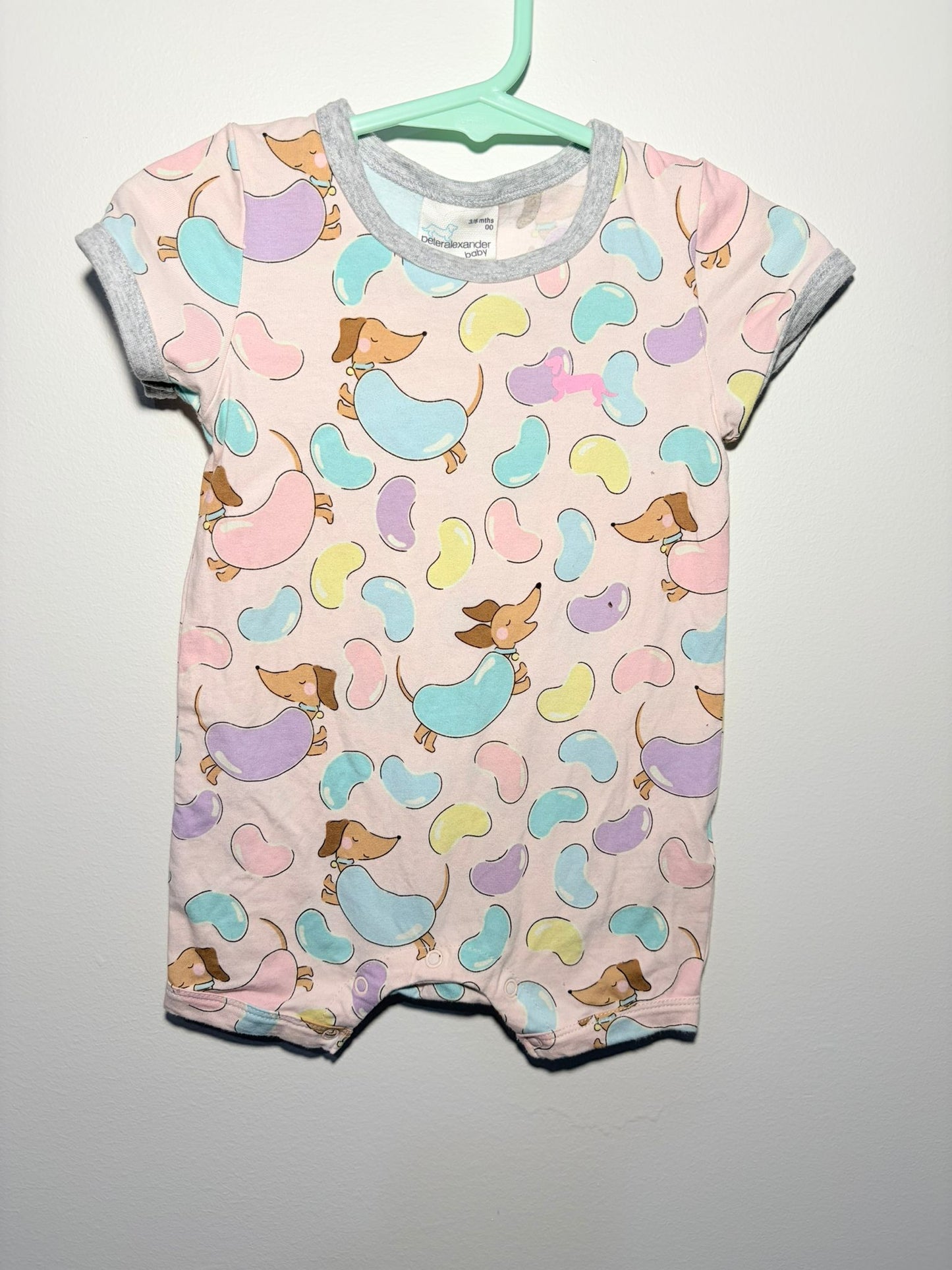 00 Peter Alexander jelly baby dog print romper.