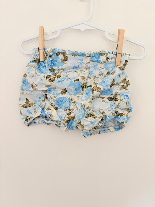 Size 2 Lacy lane cotton bloomers blue rose print.